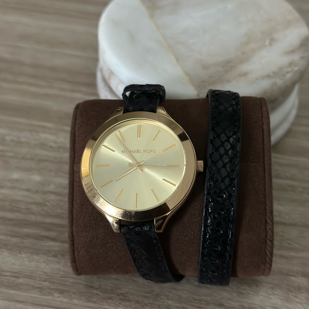 Michael Kors Leather Wrap Watch